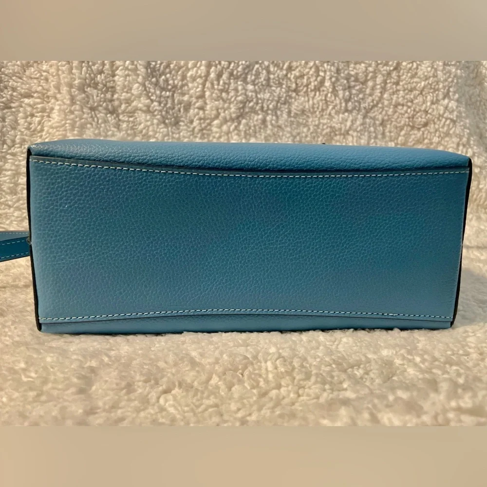 Coach Blue Pebbled Leather Tote Bag - Picture 11 of 17